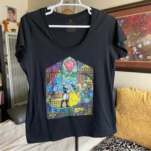 Disney Beauty and the Beast Stained Glass Design T-shirt